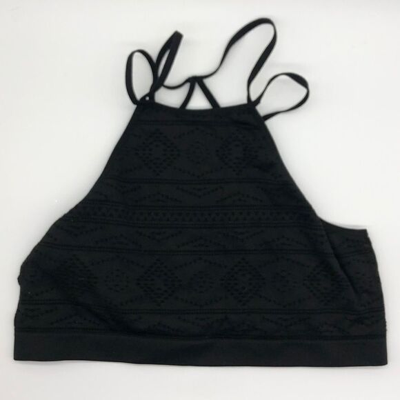 Victoria’s Secret Black High Neck Bralette Strappy size Medium - Picture 1 of 6